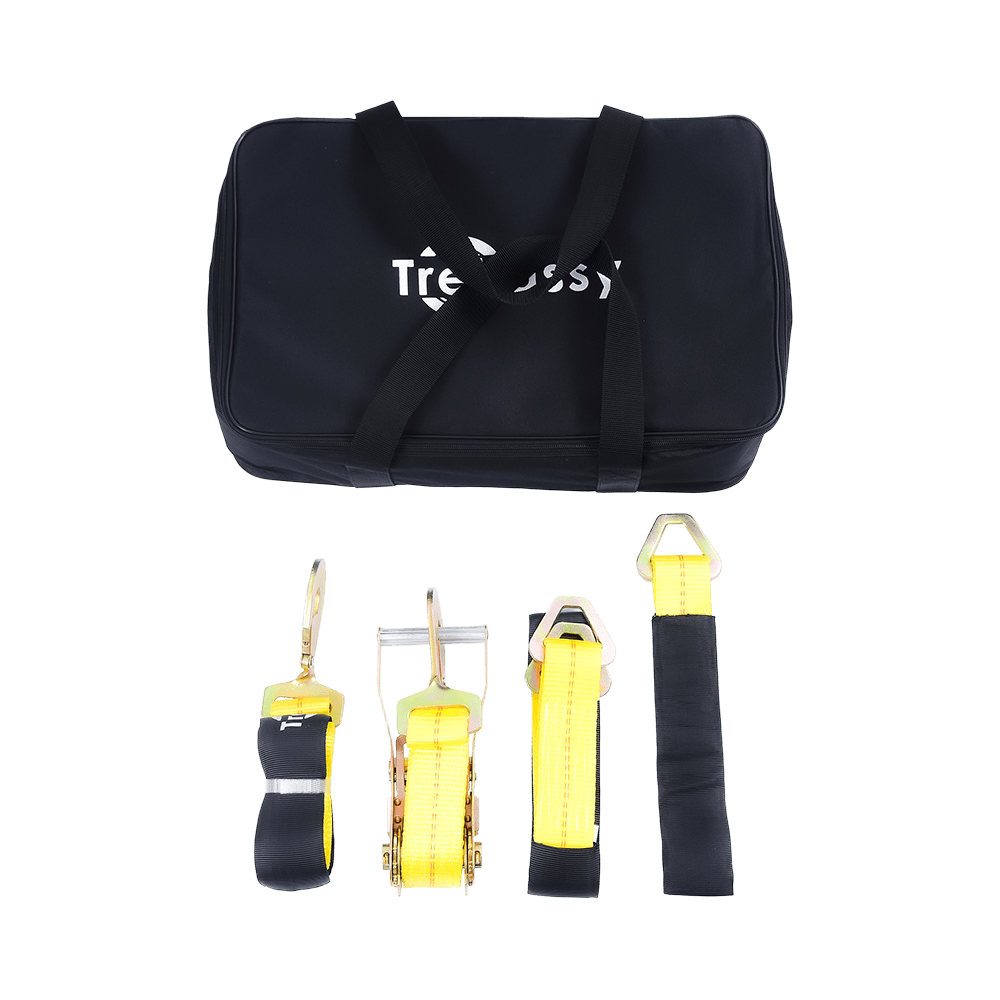 Car Tie Down na may Snap Hooks - Lasso Style - 2 Inch x 96 Inch - 4 Pack - Classic Yellow - 3,300 Pound Ligtas na Working Load