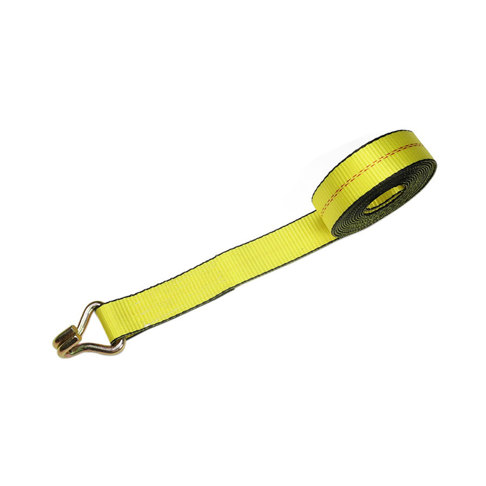 2inch Yellow Winch Strap na May Dobleng J-Hook