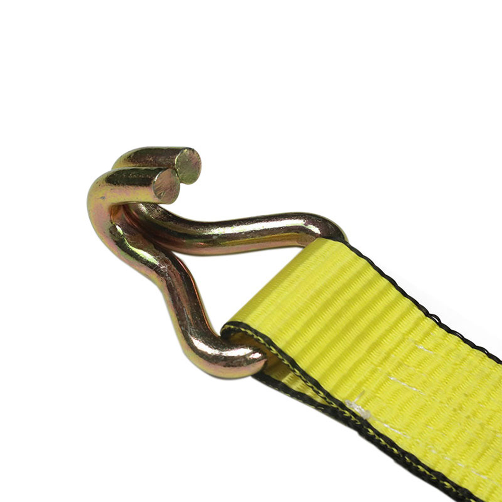 2inch Yellow Winch Strap na May Dobleng J-Hook