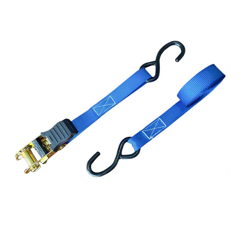 1'' X 15' Multicolor Thumb Handle Ratchet Strap na May Vinyl-Coated S Hooks