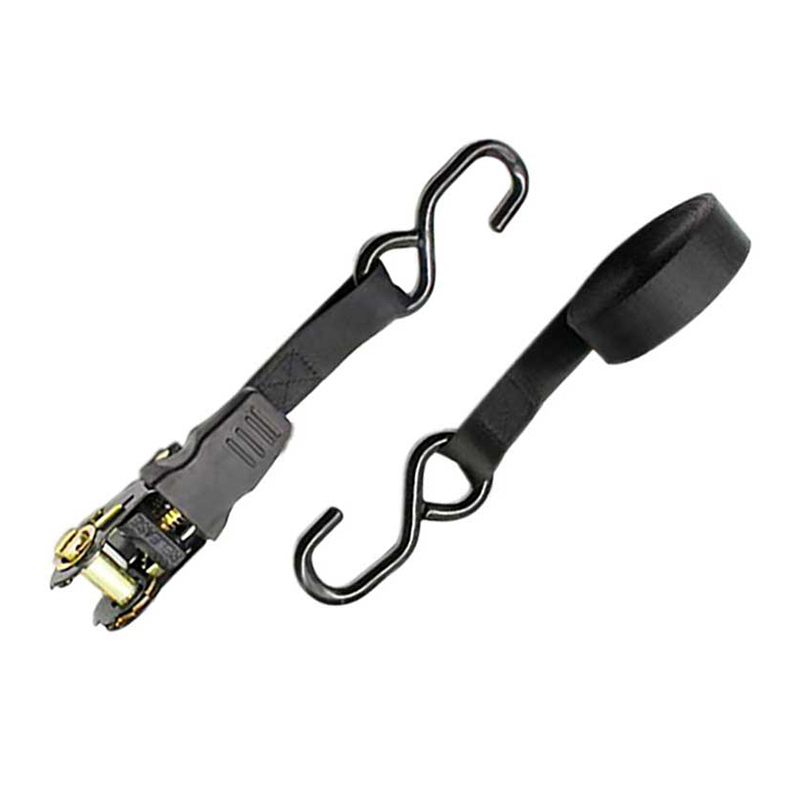 1'' X 15' Multicolor Thumb Handle Ratchet Strap na May Vinyl-Coated S Hooks