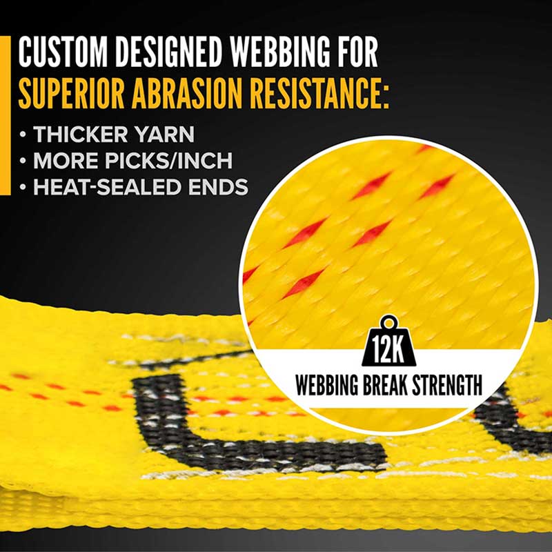 2' X 27' Ratchet Strap na May Flat Snap Hooks