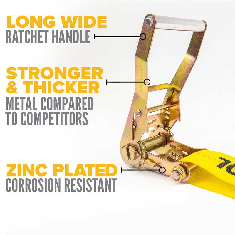 2'' X 30' Ratchet Strap na May D-Rings