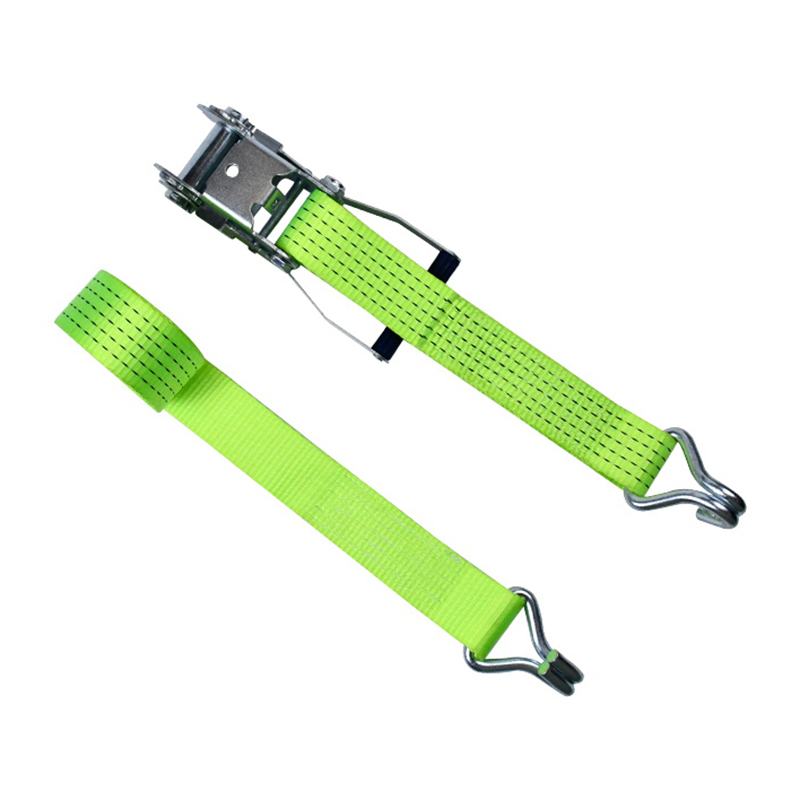 50mm 5000kg White Zinc Plastic Handle Ratchet Strap na may Claw Hooks