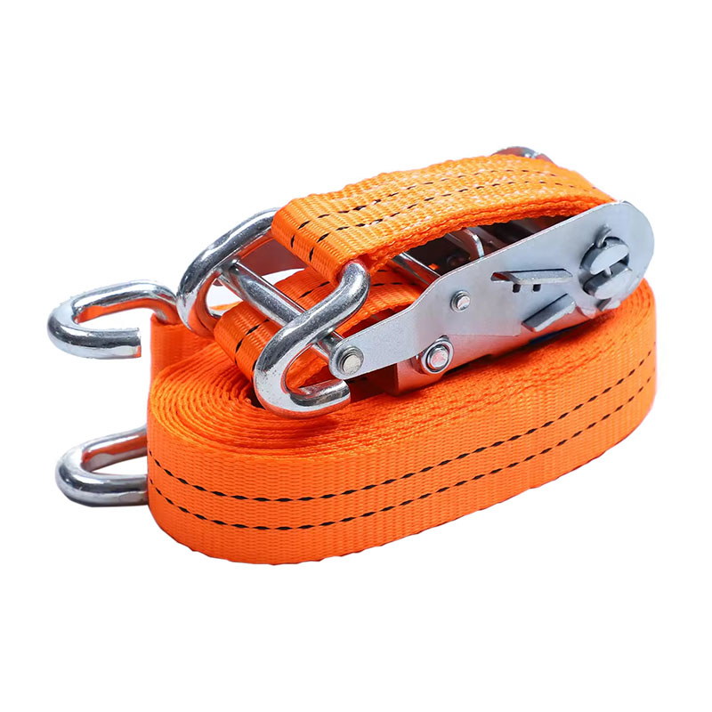 White Zinc Short Steel Handle 2T Ratchet Strap U hook Dinisenyo para sa Flatbed Truck Cargo Transport
