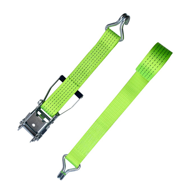50mm 5000kg White Zinc Plastic Handle Ratchet Strap na may Claw Hooks