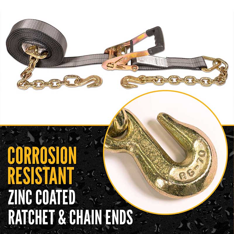 Blackline 2' X 30' Heavy-Industry Ratchet Strap na May Chain Extension