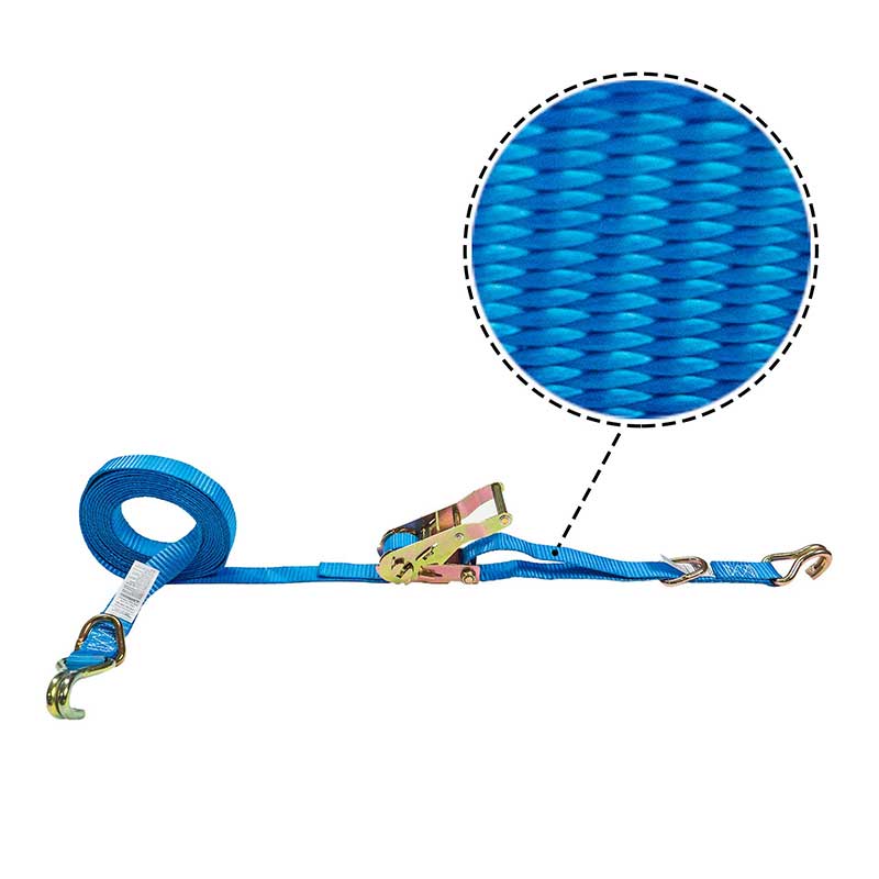 Customized Logo 1'' X 15' Ratchet Strap na may J-Hook At D-Ring