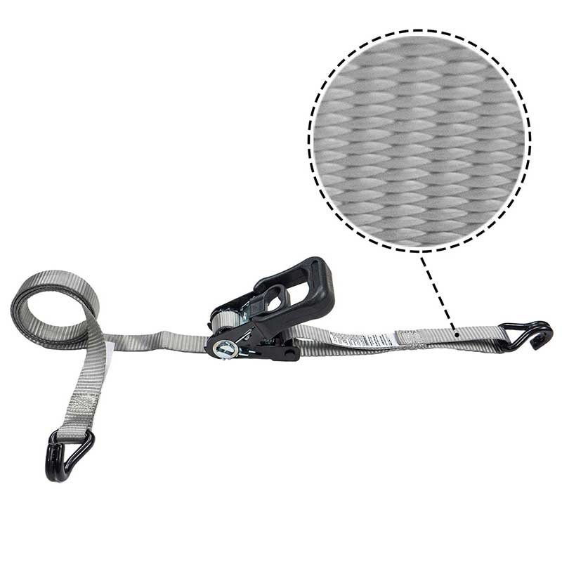 1'' X 15' Rubber Coated Handle Ratchet Strap na may Vinyl Coated Wire Hooks