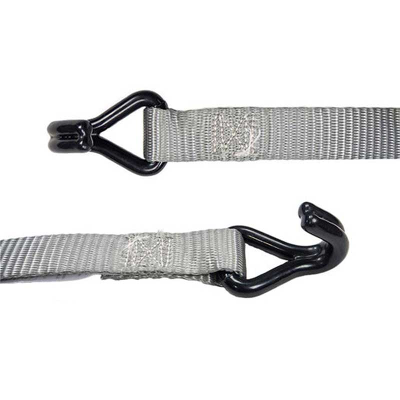 1'' X 15' Rubber Coated Handle Ratchet Strap na may Vinyl Coated Wire Hooks