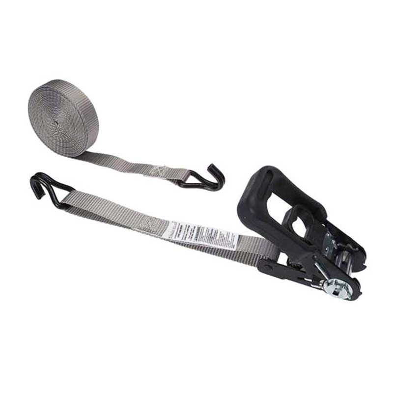 1'' X 15' Rubber Coated Handle Ratchet Strap na may Vinyl Coated Wire Hooks