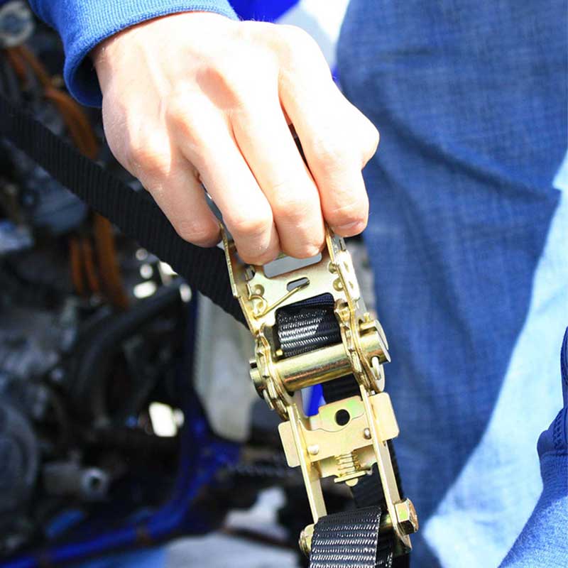 1''X 6' High Tenacity Motorcycle Ratchet Tie Down Strap Na May 12' Sewn Loop