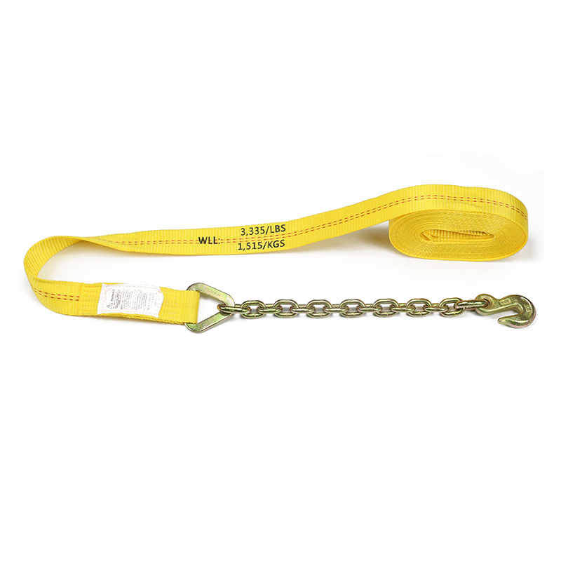 Double-Red Line 2 inch Ratchet Strap na May Chain Anchor Extension