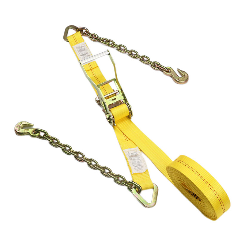 Double-Red Line 2 inch Ratchet Strap na May Chain Anchor Extension