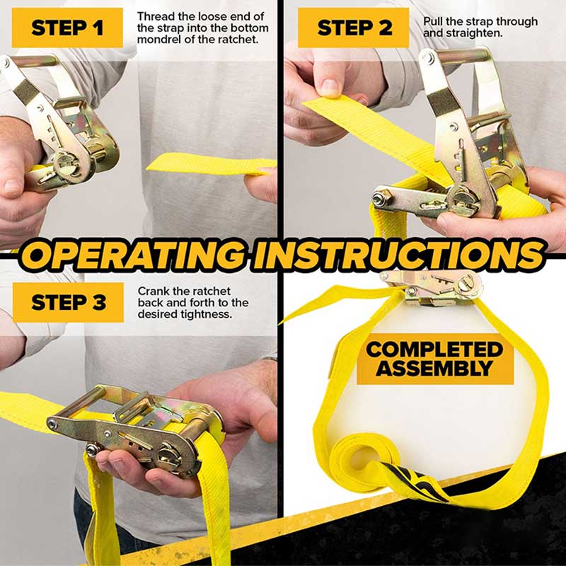 Ang Force 2 X 20' Yellow Heavy-Duty Endless Ratchet Strap