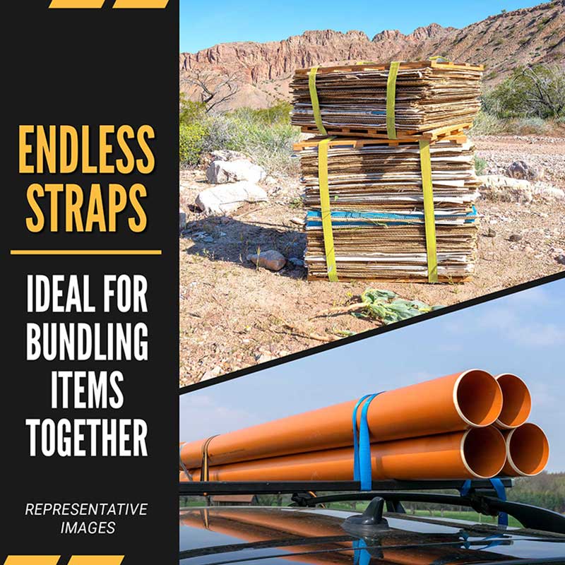 Ang Force 2 X 20' Yellow Heavy-Duty Endless Ratchet Strap