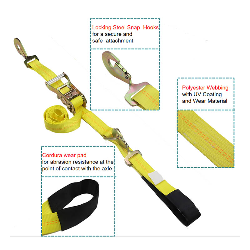 Ang Towing Tie Down Car Axle Straps Ratchet Tie Downs