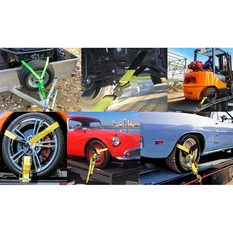 Ang Towing Tie Down Car Axle Straps Ratchet Tie Downs