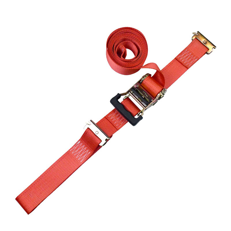 Ang 2'' X 12' Red Fingerprint Ratchet E-Track Tie-Down Ratchet Strap
