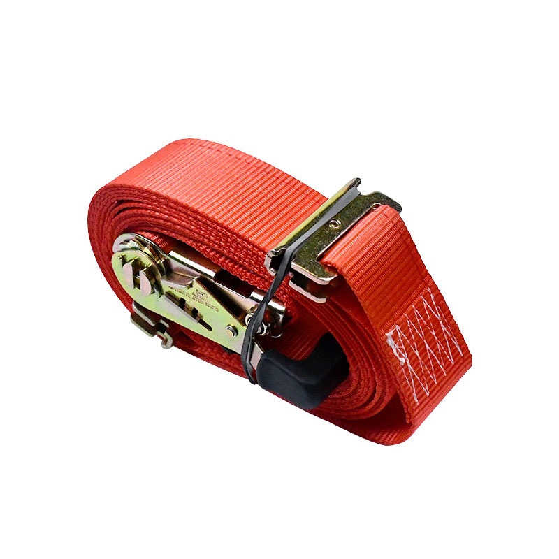 Ang 2'' X 12' Red Fingerprint Ratchet E-Track Tie-Down Ratchet Strap