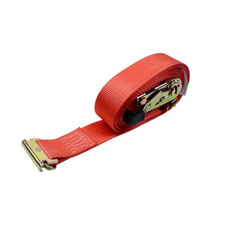 Ang 2'' X 12' Red Fingerprint Ratchet E-Track Tie-Down Ratchet Strap