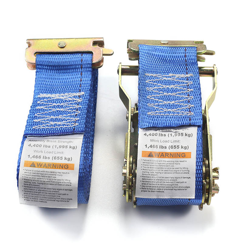 Ang 2-pulgada na E-Track Ratchet Strap (Asul)