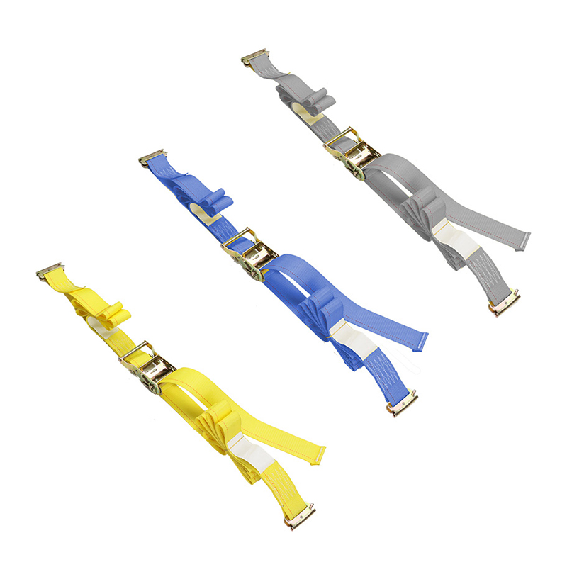 Ang 4-Pack 5FT Galvanized Rails Ratchet Straps E-Track Kit