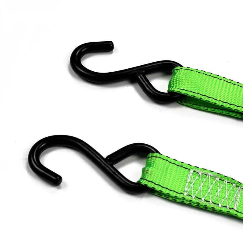 Ang 4PC 1-INCH na Rubber Coated Ratchet Straps