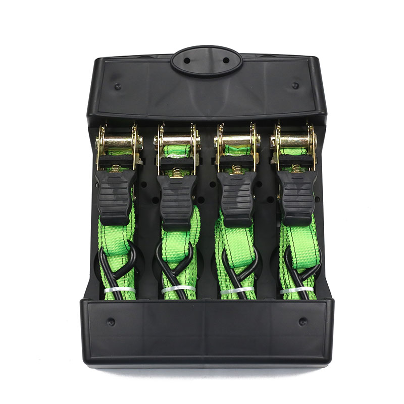 Ang 4PC 1-INCH na Rubber Coated Ratchet Straps